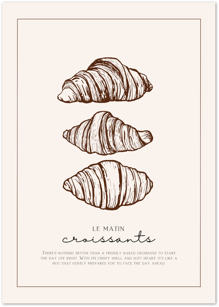 Posterux© | Le Matin Croissants Poster – French Breakfast Print