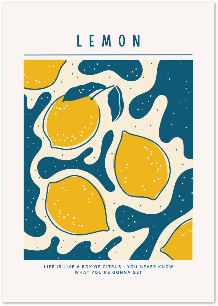 Posterux© | Lemon Poster – Citrus Pop Art Print