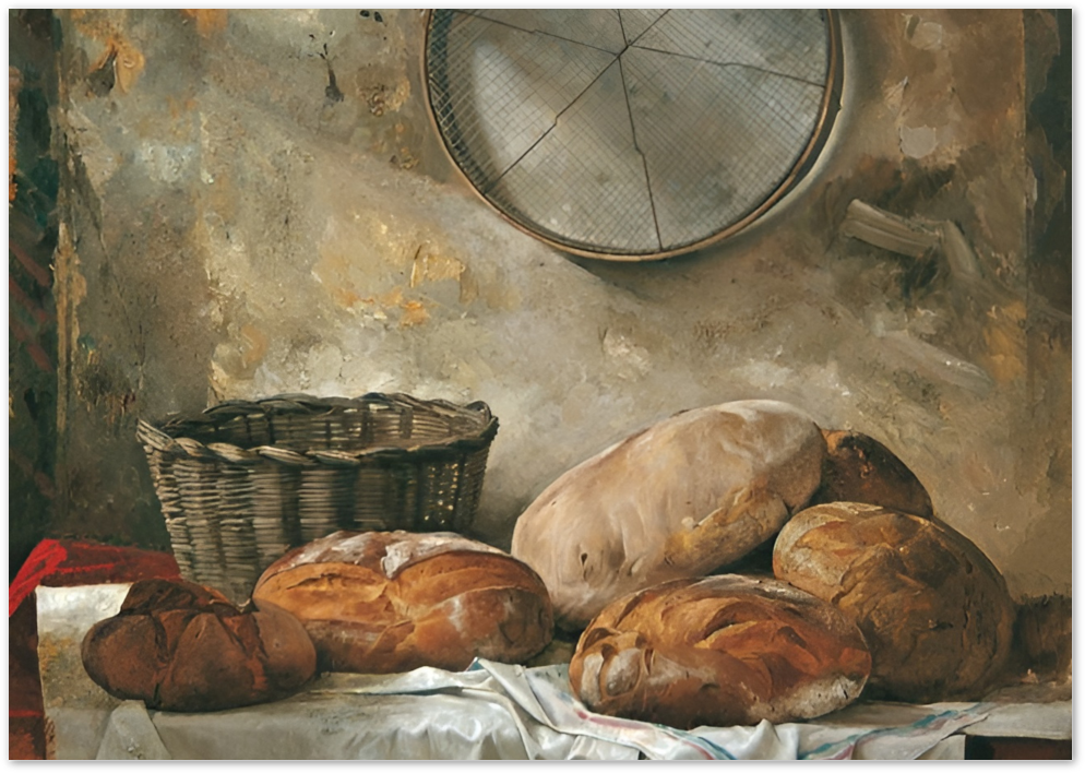 Posterux© | Rustic Bread Poster – Vintage Bakery Still Life