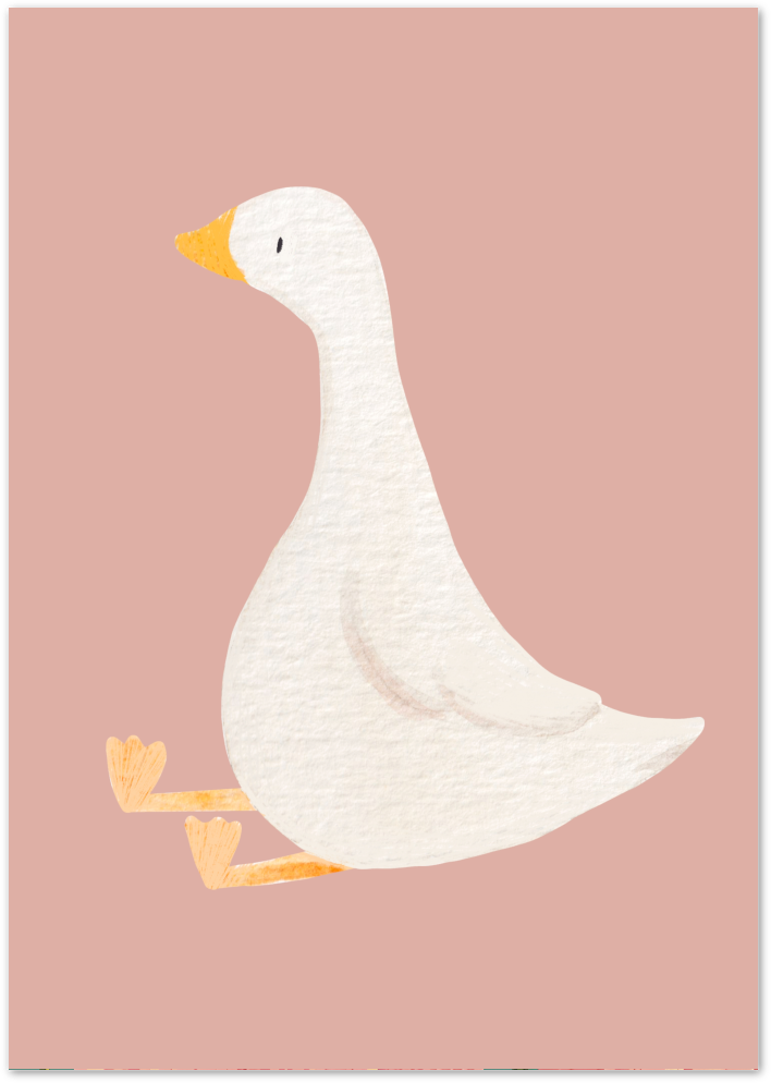 Posterux© | Sitting Goose Poster – Minimal Animal Print