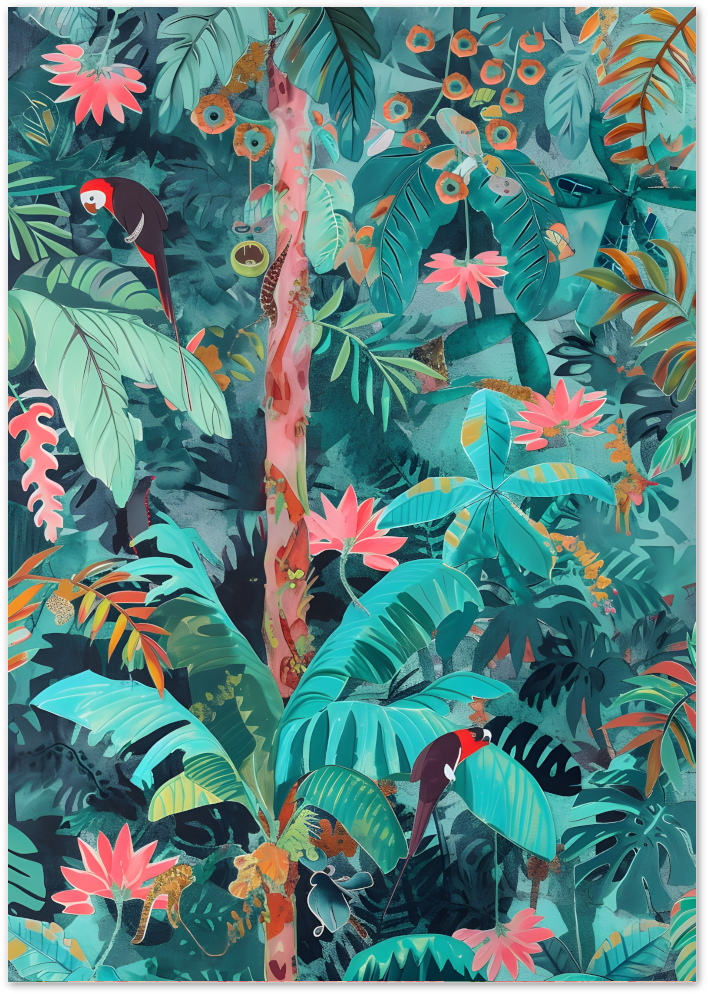 Posterux© | Tropical Jungle Poster – Exotic Botanical Illustration
